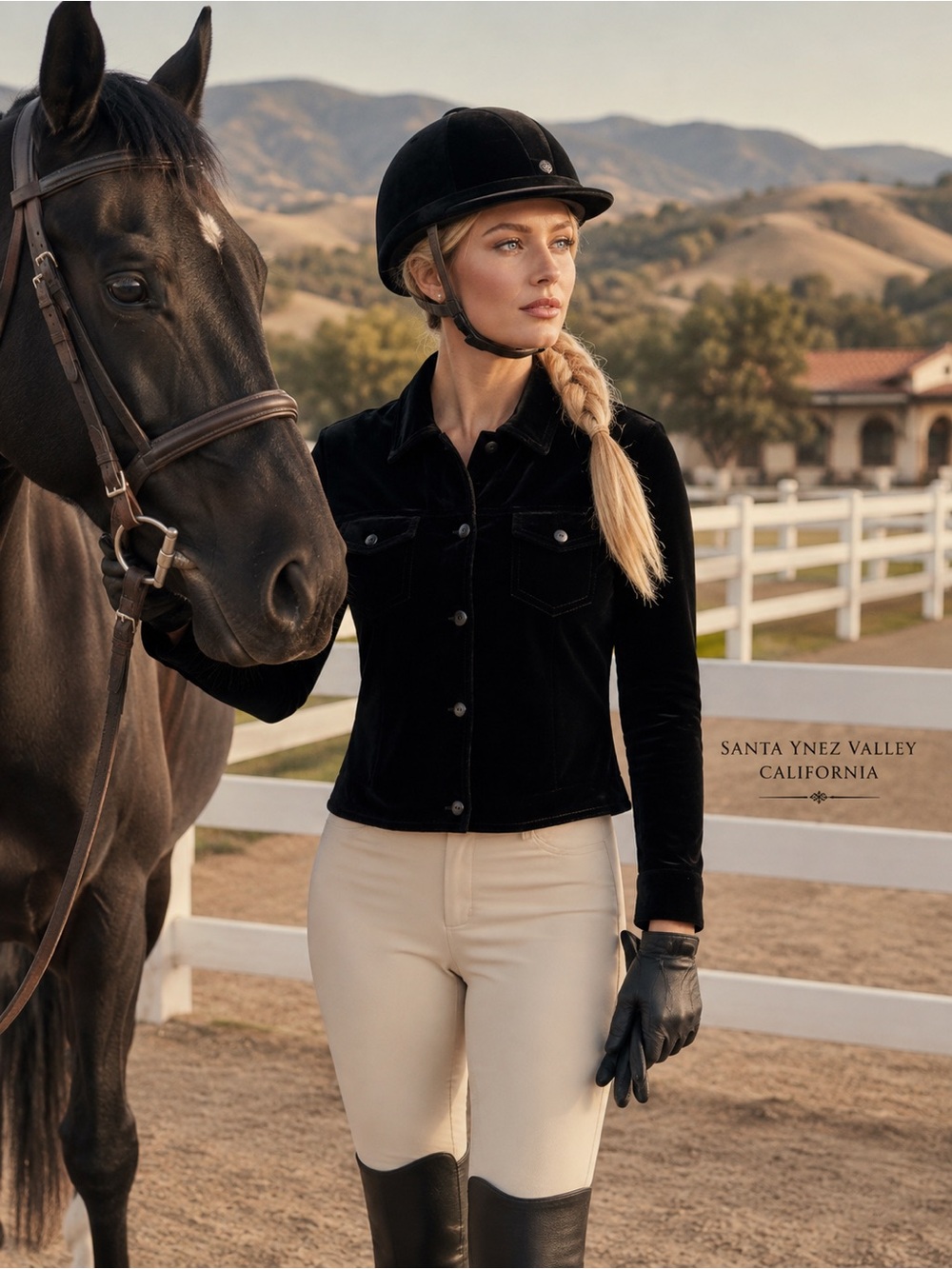 Vintage Equestrian Designs Santa Barbara Black Velvet Petite Jacket